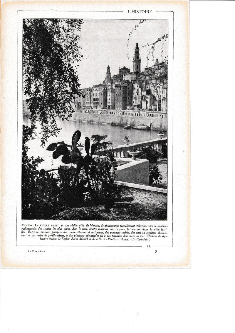 LAMINA 30119: Menton La Vielle Ville