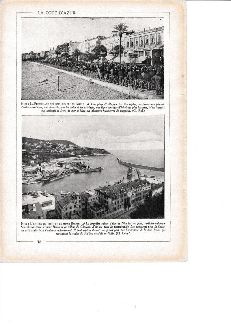 LAMINA 30130: Nice La Promenade des Anlais et les Hotels L Entree du port et Le Mont Boron