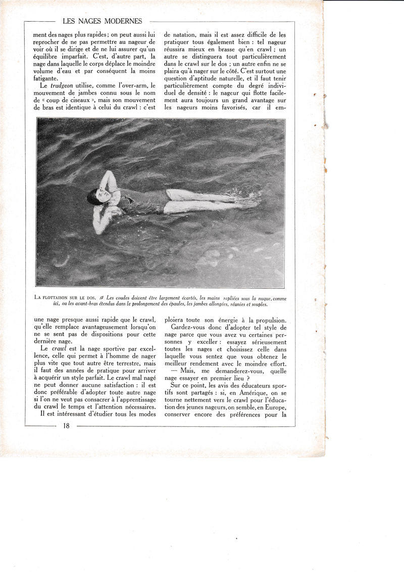 LAMINA 30145: La flottaison sur le dos