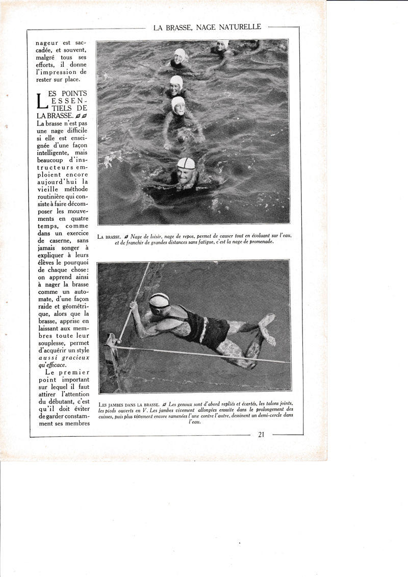 LAMINA 30147: La Brasse Les Jambes dans la Brasse
