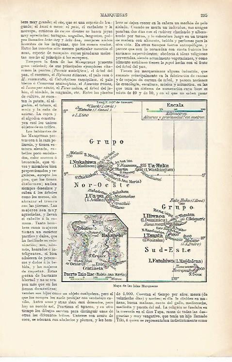 LAMINA ESPASA 1101: Mapa de las Islas Marquesa
