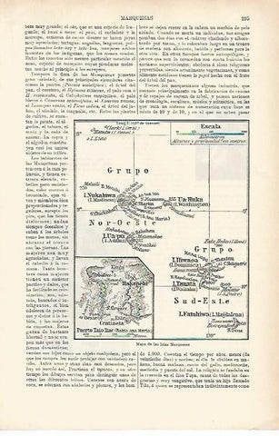LAMINA ESPASA 1101: Mapa de las Islas Marquesa