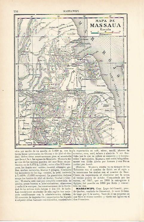 LAMINA ESPASA 1160: Mapa de Massaua
