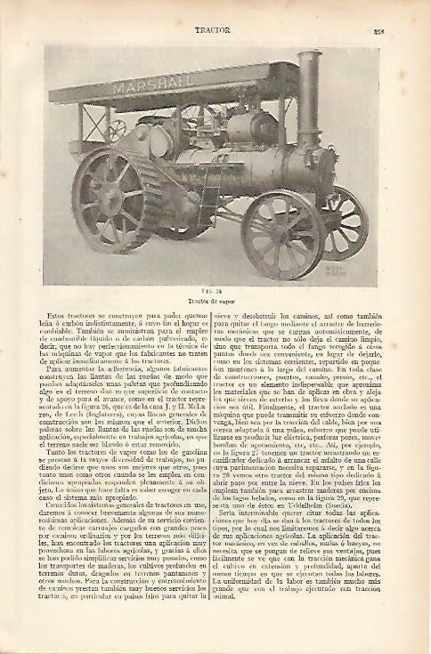 LAMINA ESPASA 11023: Tractor de vapor