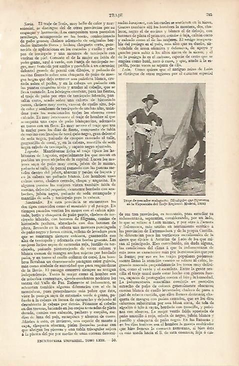 LAMINA ESPASA 11093: Traje de pescador de Malaga