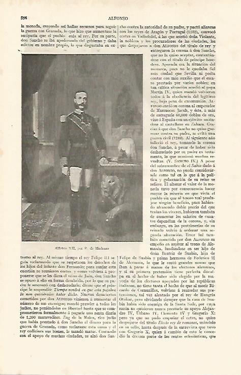 LAMINA ESPASA 11190: Retrato de Alfonso XII por Madrazo