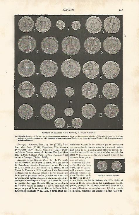 LAMINA ESPASA 11195: Monedas de Alfonso V de Aragon