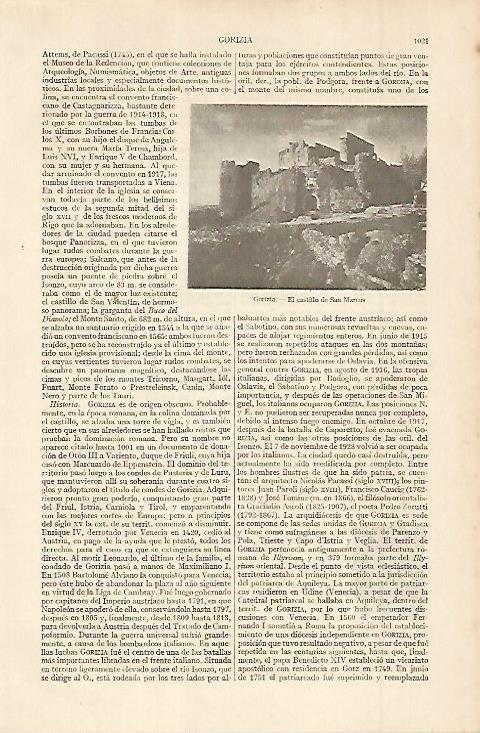 LAMINA ESPASA 11378: Castillo de San Marcos en Gorizia Italia