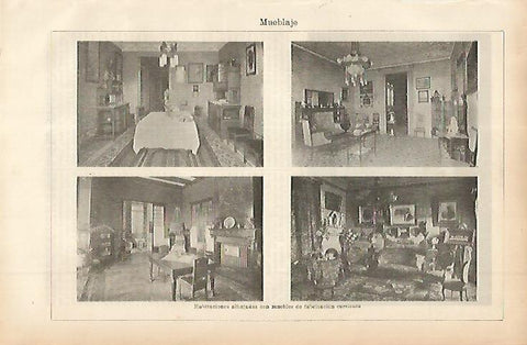 LAMINA ESPASA 11435: Tipos de muebles en habitaciones