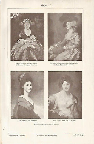 LAMINA ESPASA 11462: Retratos de mujer de la escuela inglesa
