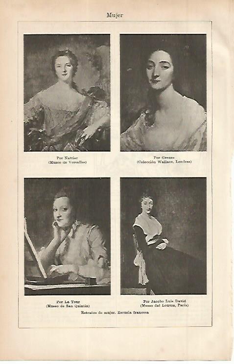 LAMINA ESPASA 11468: Retratos de mujer de la escuela francesa