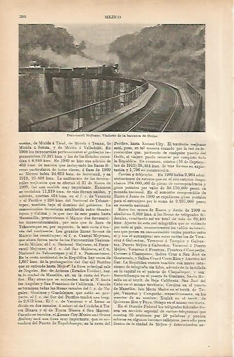 LAMINA ESPASA 11572: Ferrocarril de Mexico