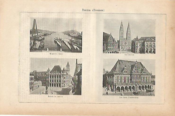 LAMINA ESPASA 11664: Vistas de Bremen