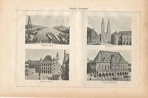LAMINA ESPASA 11664: Vistas de Bremen