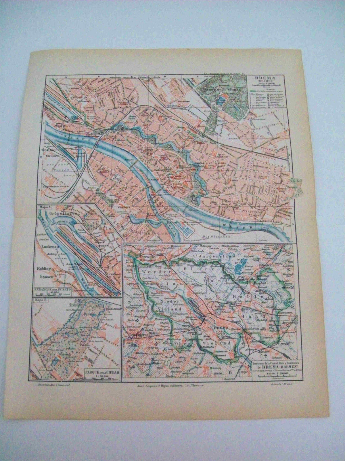LAMINA ESPASA 11665: Mapa de Bremen