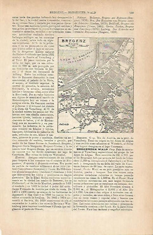 LAMINA ESPASA 11670: Plano de Bregenz Austria
