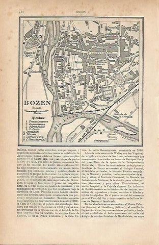 LAMINA ESPASA 11705: Plano de Bozen Austria