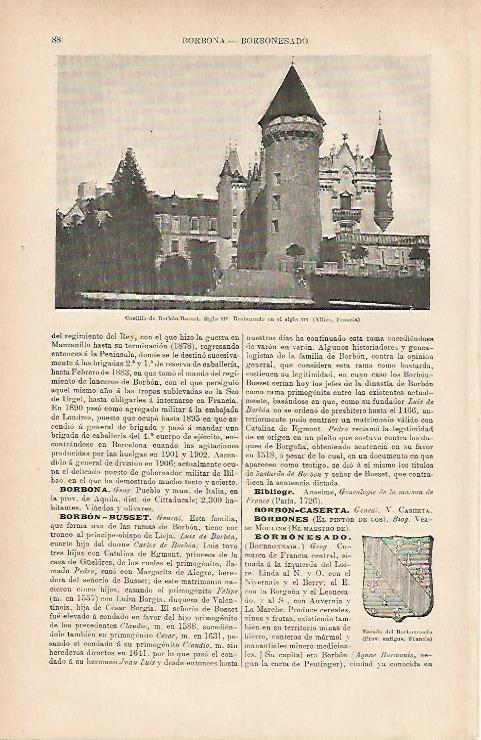 LAMINA ESPASA 11770: Castillo de Borbon-Busset Francia