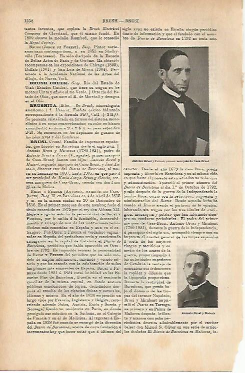 LAMINA ESPASA 11826: Antonio Brusi y Ferrer marques de Casa Brusi