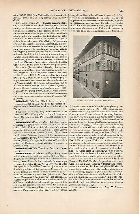LAMINA ESPASA 11893: La Casa Buonarroti en Florencia