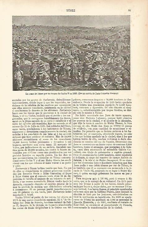 LAMINA ESPASA 11971: La toma de Tunez por las tropas de Carlos V en 1535