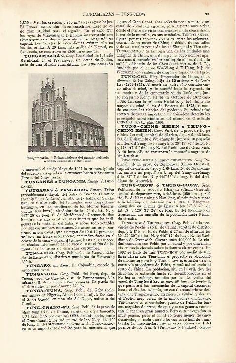 LAMINA ESPASA 11972: Iglesia de Santa Teresa en Tungambaran India