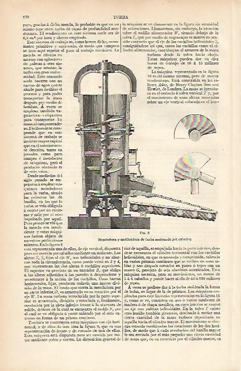 LAMINA ESPASA 11983: Mezcladora de turba accionada por caballos