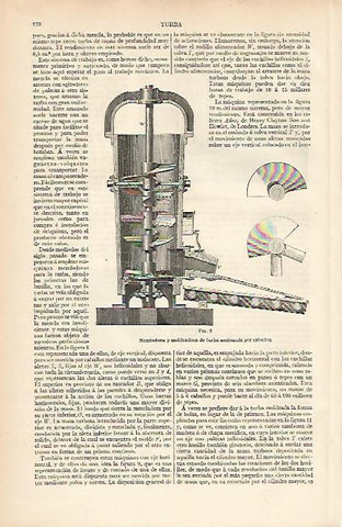 LAMINA ESPASA 11983: Mezcladora de turba accionada por caballos