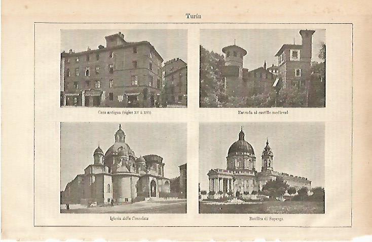 LAMINA ESPASA 11997: Vistas de Turin Italia