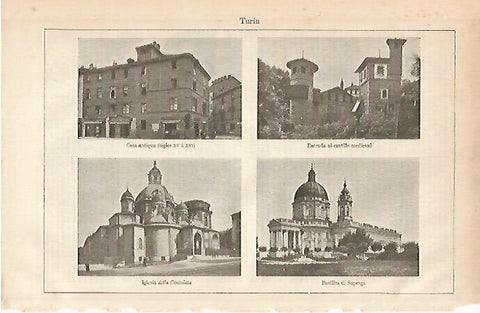 LAMINA ESPASA 11997: Vistas de Turin Italia