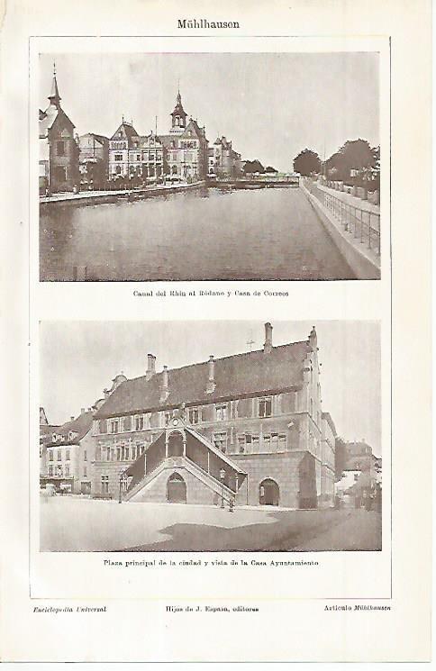 LAMINA ESPASA Alemania 11457: Vistas de Muhlhausen Alemania