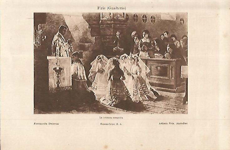 LAMINA ESPASA 11321: La primera comunion por G. Firle