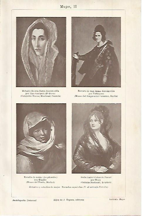 LAMINA ESPASA 11467: Retratos y estudios de mujer de la escuela española