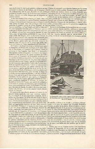 LAMINA ESPASA 11035: El Implacable unico navio superviviente en Trafalgar