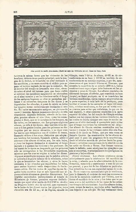 LAMINA ESPASA 11276: Altar portatil en el Museo Cluny de Paris