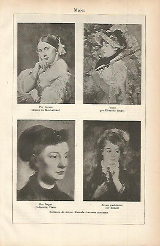 LAMINA ESPASA 11469: Retratos de mujer de la escuela francesa moderna