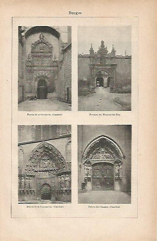 LAMINA ESPASA 11906: Vistas de la Catedral de Burgos