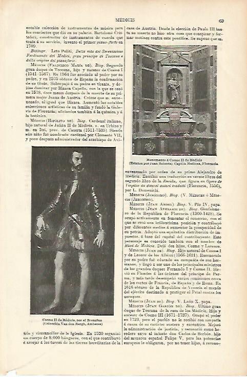 LAMINA ESPASA 11942: Cosme II de Medicis por Bronzino