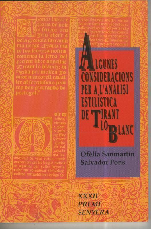 Algunes consideracions per a l´analisi estilistica de Tirant lo Blanc