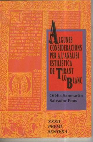 Algunes consideracions per a l´analisi estilistica de Tirant lo Blanc