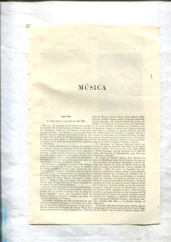 ESPASA 1953/1954: Apendice de 22 paginas dedicado a la Musica