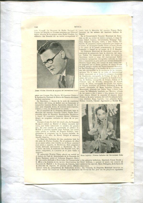 ESPASA 1953/1954: Apendice de 22 paginas dedicado a la Musica