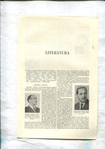 ESPASA 1957/1958: Apendice de 46 paginas dedicado a la Literatura
