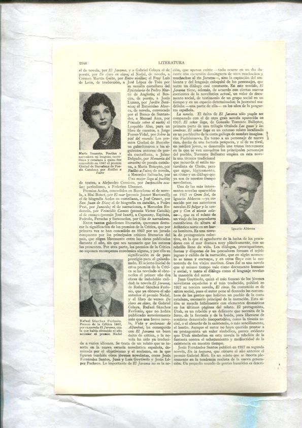 ESPASA 1957/1958: Apendice de 46 paginas dedicado a la Literatura
