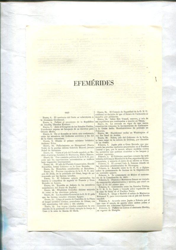 ESPASA 1957/1958: Apendice de 16 paginas dedicado a Efemerides