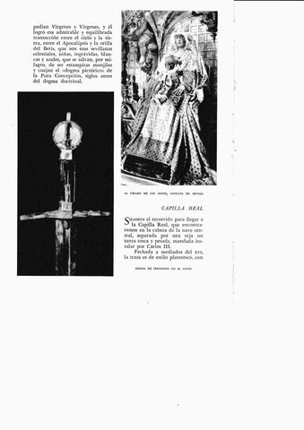 LAMINA 6342: La virgen de los Reyes patrona de Sevilla Espada Fernando III el Santo