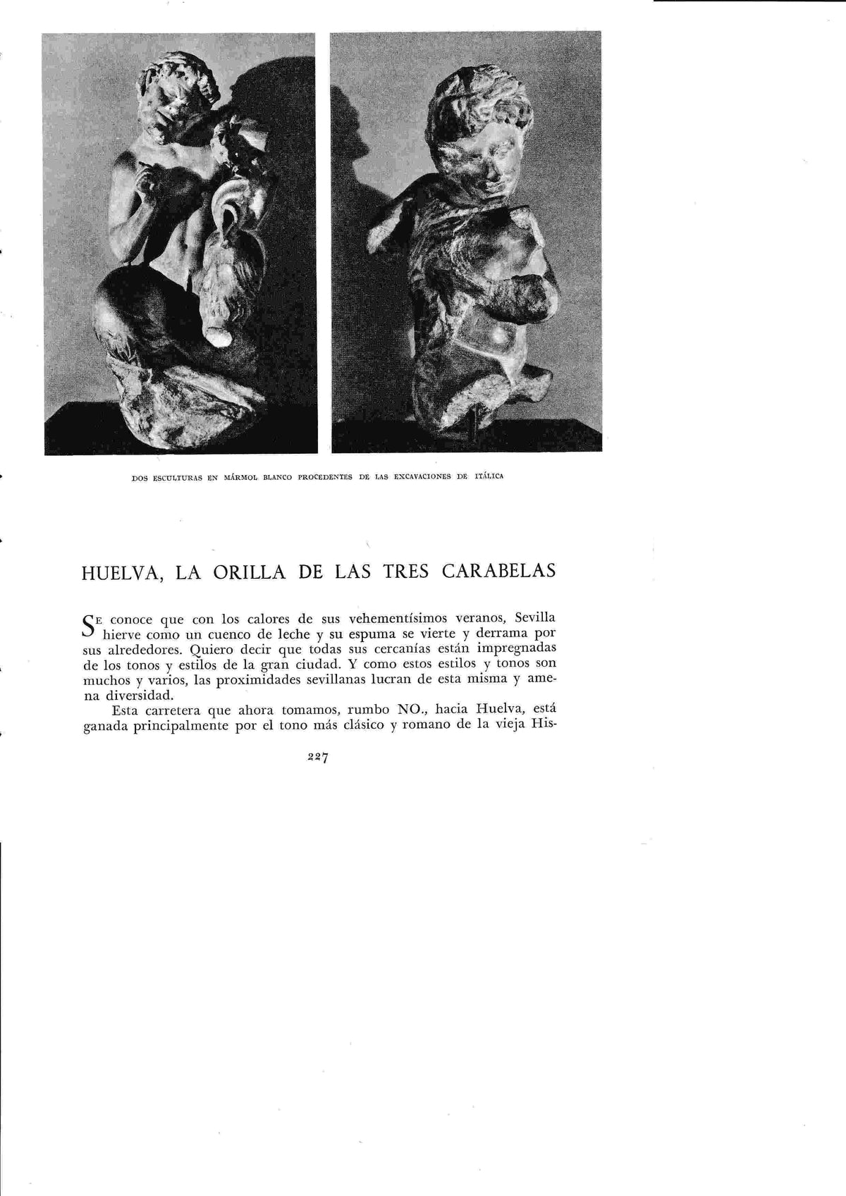 LAMINA 6410: Dos esculturas de marmol rpocedentes de Italica