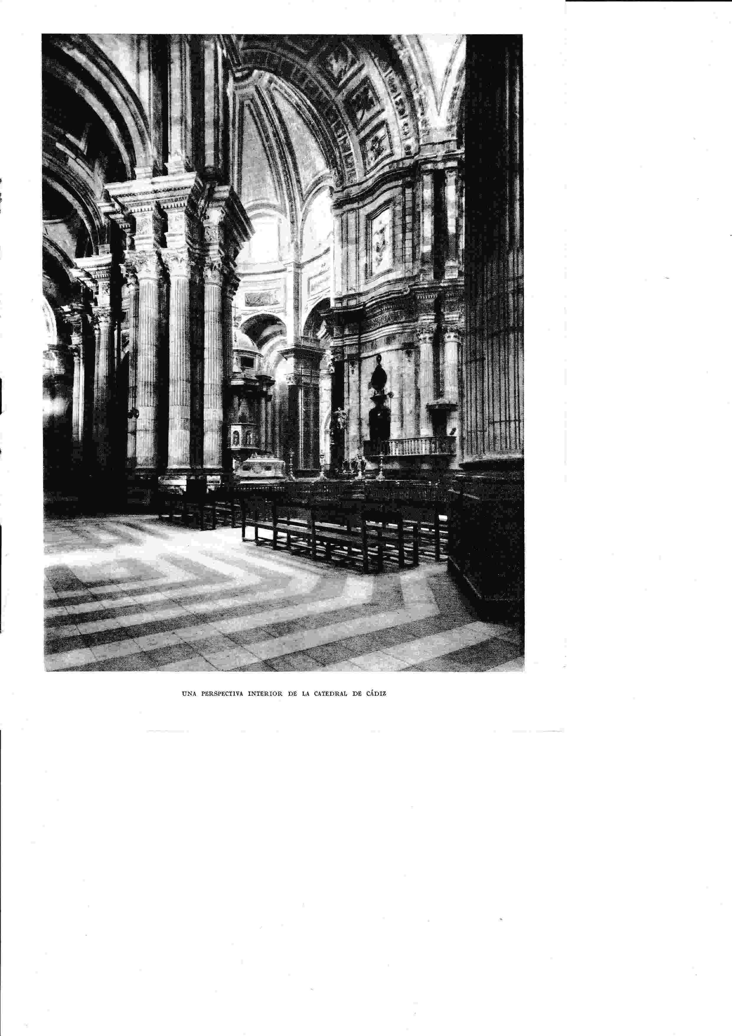 LAMINA 6447: Interior de la catedral de Cadiz