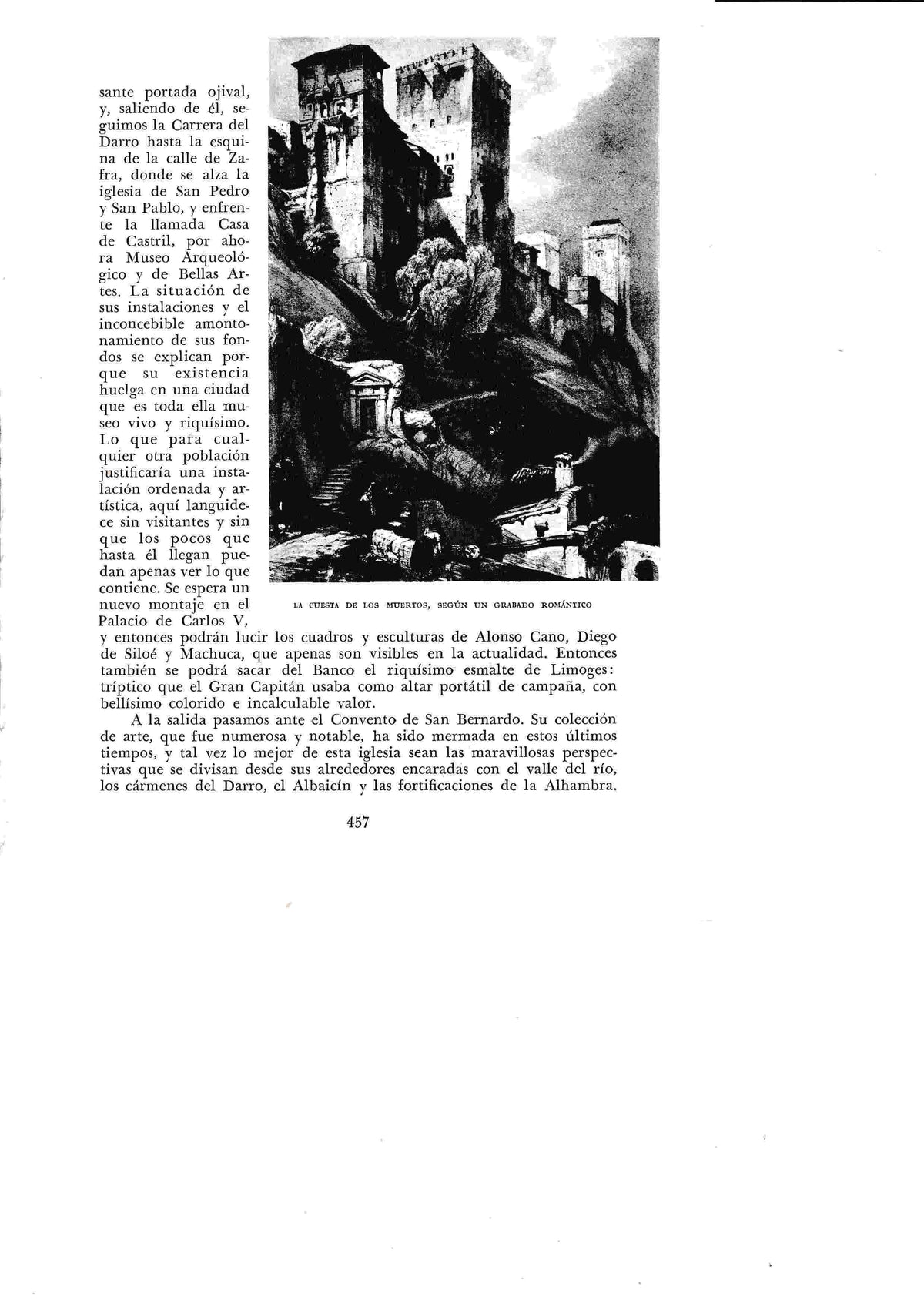 LAMINA 6495: La cuesta de los huertos grabado romantico