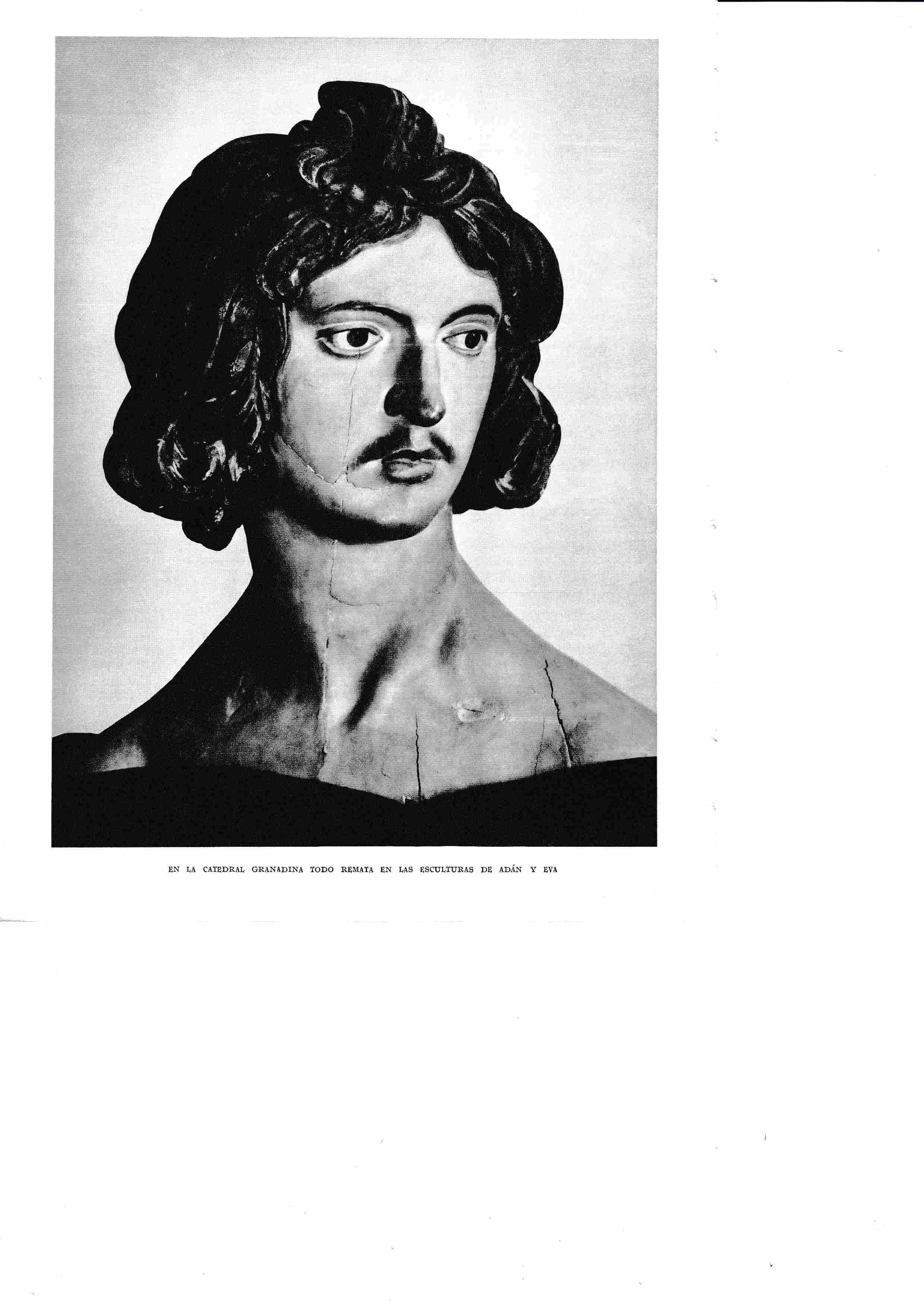 LAMINA 6506: Esculturas de Adan y Eva en la catedral de Granada de Alonso Cano